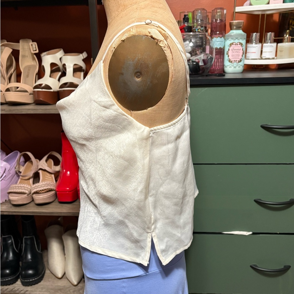 Satin Cream Top - Picture 3 of 6